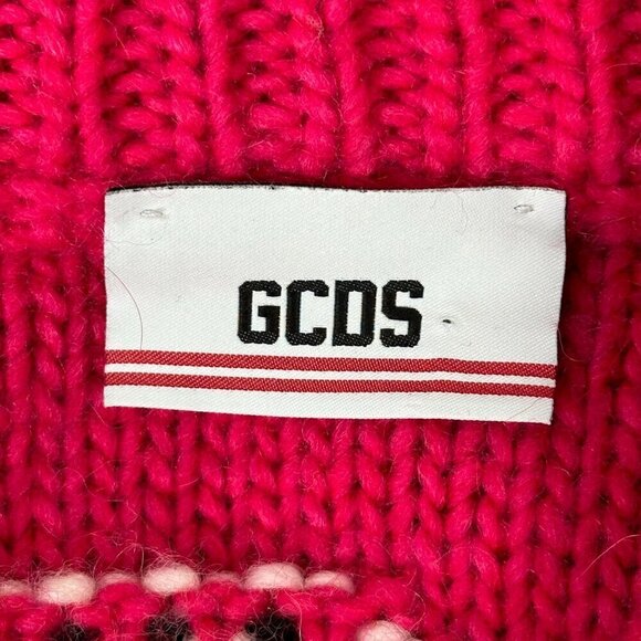 GCDS Red Distressed Hello Kitty Wool Alpaca Blend Sweater - Picture 6 of 12